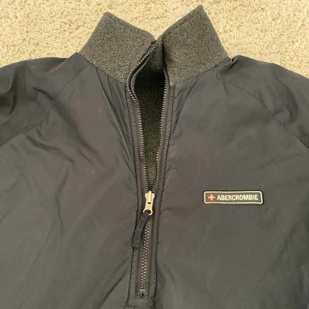 Vintage Abercrombie & Fitch 1/4 Zip Pullover Jacket Mens Large Fleece-Lined Y2K